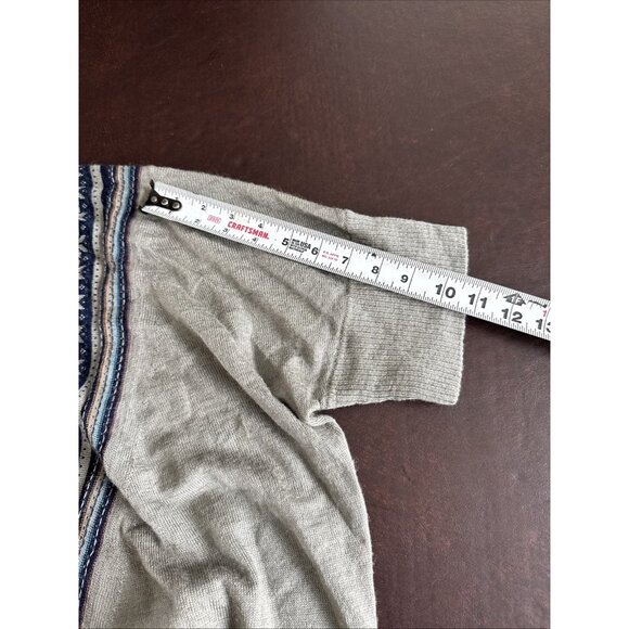 Romeo & Juliet Couture Grey Wool V-Neck Sweater W/Nordic Pattern Size L - Picture 9 of 9